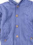 Комбинезон вязаный детский на меху с карманами и капюшоном, синий