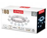 55082 VEGAS Электрогирлянда "Снежинки" 80 холодных LED ламп, прозрачный провод, 10 м, 220 v /20