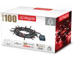 55065 VEGAS Электрогирлянда "Нить" 100 красных LED ламп, контроллер 8 режимов, зеленый провод, 10 м, 220 v /20