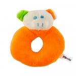 Mioshi Игрушка погремушка "Милые зверята" (12 см, оранжевый)