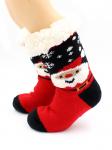 Ндмех30769 Носки детские "Hobby Line" /12/ АВС с мехом внутри, "Дед мороз со снежинками"