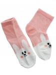 Детские носки 6-8 лет 19-22 см  "Розовый зая" Заяц на мыске