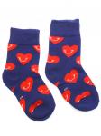 Детские носки 3-5 лет 15-18 см "Love" Сердечки на синем