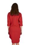 Женское платье рубашка красное 2694
