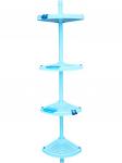 Угловая полка (голубая), телескопич. пластиковая трубка 135-260см, 4 полки 24,5*24,5 см, 2 крючка