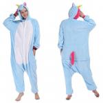 Пижама для взрослых Кигуруми Единорог голубой