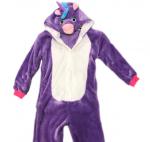 Пижама для детей Кигуруми Единорог фиолетовый 3D