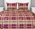 Комплект постельного белья 1,5-спальный, бязь "Комфорт" (Каледония, бордовый)