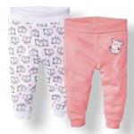 Штаны для девочки lupilu, розовый, белый (овечки), 2 шт (283300)