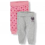 Штаны для девочки lupilu, серый, розовый (сердечки), 2 шт (283300)