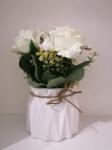 Цветок в горшке "Rose Lee" Floox, 10х10х21 см, цв.белый, комбинированные материалы