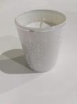 Свеча Dunglass Floox, 5,5х5,5х6,5 см, цв.белый, комб.мат-лы, вес 65 гр, в стеклянном стакане