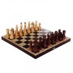Шахматы обиходные, лак с темной доской, дерево, 29х14,5х3,8см