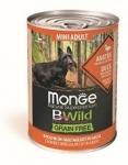 Monge Dog BWild GRAIN FREE Mini беззерновые консервы из утки с тыквой и кабачками для взрослых собак мелких пород 400г