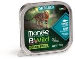 Monge Cat BWild GRAIN FREE беззерновые консервы из тунца с овощами для стерилизованных кошек 100г