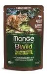 Monge Cat BWild GRAIN FREE паучи из мяса буйвола с овощами для кошек крупных пород 85г