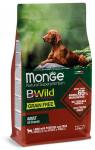 Monge Dog BWild GRAIN FREE беззерновой корм из мяса ягненка с картофелем для взрослых собак всех пород 2,5 кг
