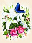 "Бабочка в ботаническом саду" живопись на холсте 30*40см