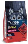 Monge Dog BWild LOW GRAIN низкозерновой корм из мяса оленя для взрослых собак всех пород 2,5 кг