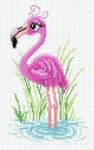 "Мечтательный фламинго" Рисунок на канве 30х21см