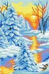 "Зимний закат" Рисунок на канве 30х21см
