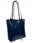 - Классический женский тоут (сумка) из натуральной кожи, цвет глубокий бирюзовый