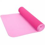 Коврик для йоги 6мм 61*183 см Гармония 2х сторонний, розовый/св.розовый