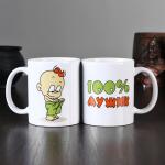 Кружка "100% мужик", c нанесением