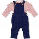 Комплект (футболка/полукомбинезон) для девочки KIABI, светло-розовый/темно-синий, WT598