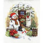 Набор для вышивания "DIMENSIONS" 08817   "Снеговик во дворе"