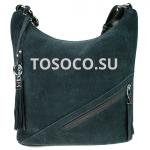 1081-3 green сумка натуральная замша+экокожа 27х31х1