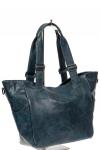 Женская сумка-трапеция из искусственной кожи, цвет синий