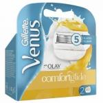 ЖЕН Сменные кассеты для станка   Gillette VENUS&OLAY ComfortGlide 2 шт