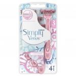 ЖЕН Одноразовые   станки для бритья Gillette Simply Venus 3 4 шт