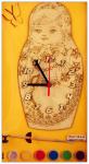 Часы с циферблатом под роспись "Матрешка" с красками арт.ДНИ125 /20