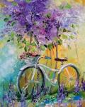 - Велосипед под цветущей сиренью