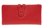 Женский кошелёк-портмоне из натуральной кожи, цвет красный