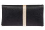 Кошелёк-портмоне из экокожи с серебристой вставкой, цвет чёрный