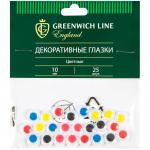 Материал декоративный Greenwich Line Глазки, цветные, 10мм, 25шт., WE_20437