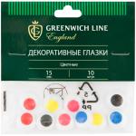 Материал декоративный Greenwich Line Глазки, цветные, 15мм, 10шт., WE_20439