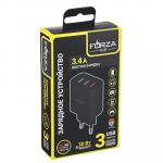 FORZA Зарядное устройство USB Максимум, 220В, 3USB, 3.4А, Быстрая зарядка QC3.0