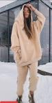 Утепленный костюм с капюшоном MIMI Girl бежевый A115 31