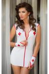 Костюм медсестры SoftLine Collection Sister (платье и перчатки), белый, M/L