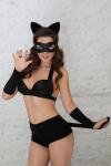Костюм SoftLine Collection Catwoman (бюстгальтер,шортики,головной убор,маска и перчатки), L