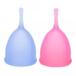 Набор менструальных чаш "Comfort cup set", L голубая + L розовая