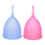 Набор менструальных чаш "Comfort cup set", M голубая + M розовая