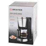 Кофеварка BRAYER 1121BR, 1 кВт, 1,5 л, съемный фильтр, поддержание t, черная
