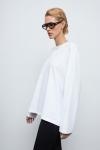 Базовый хлопковый лонгслив oversize-кроя TOPTOP