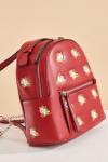 Алый миниатюрный рюкзак с декором в виде цветочной вышивки Lera Nena