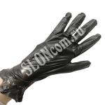 Перчатки Elastomer черные одноразовые, 50 пар M